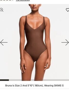 SKIMS Chocolate Brown V-Neck One-Piece Swimsuit